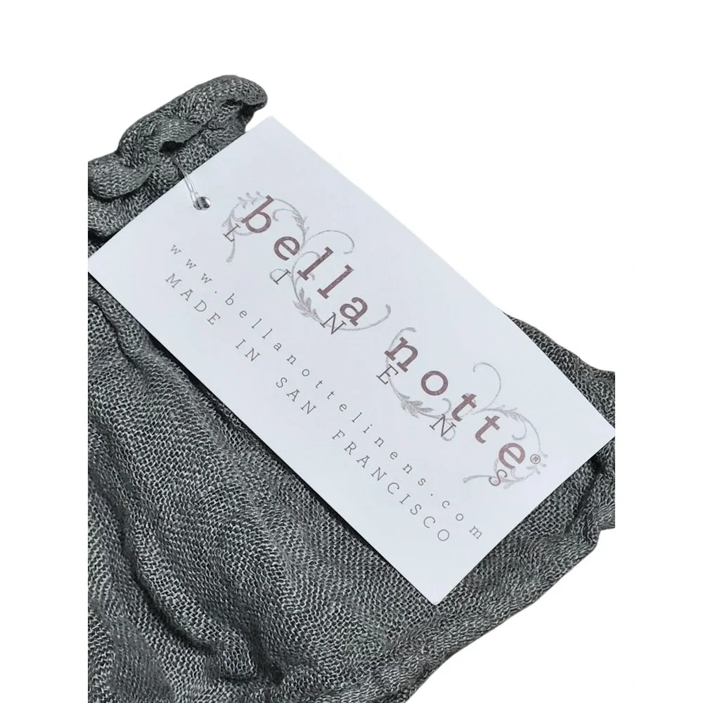 Bella Notte Gray Linen Boudoir Throw Pillow Lined Whisper Ruffle Display NEW
